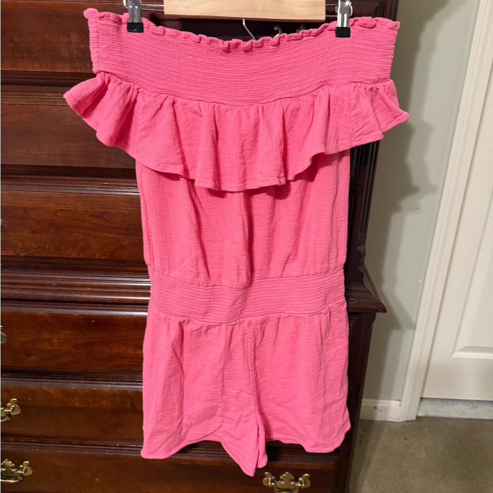 Pink Off-Shoulder Vineyard Vines romper